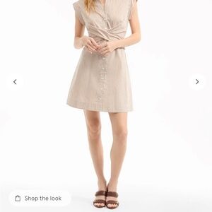 Veronica Beard Beige Striped Mini Dress